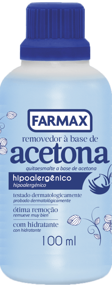 Removedor de Esmalte Farmax com Acetona 100 ml