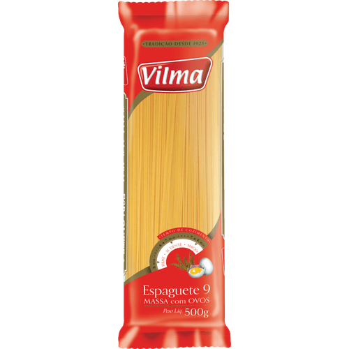 Massa-com-Ovos-Espaguete-Vilma-n°09-500g Massa-com-Ovos-Espaguete-Vilma-n°09-500g