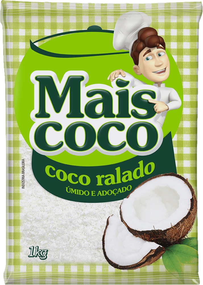Coco Ralado Úmido Adoçado Mais Coco Pacote 1kg