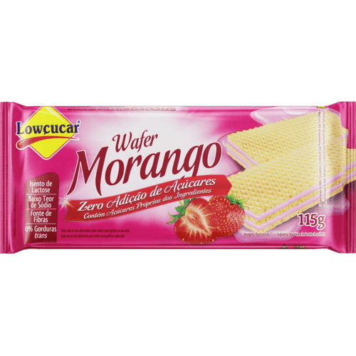 Biscoito-Wafer-Recheio-Morango-Zero-Lactose-Lowcucar-Pacote-115g Biscoito-Wafer-Recheio-Morango-Zero-Lactose-Lowcucar-Pacote-115g