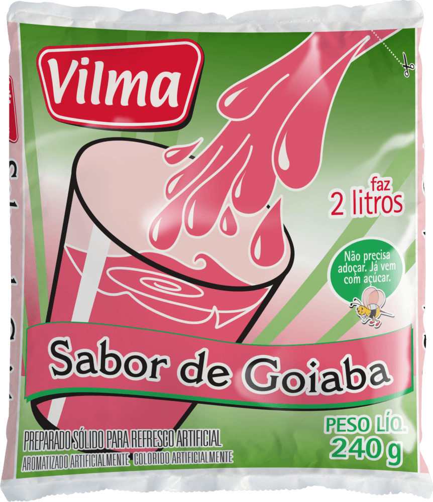 Refresco em Pó Vilma Sabor Goiaba 240g