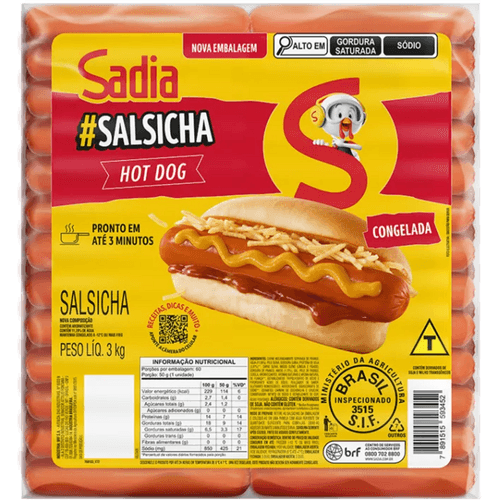 Salsicha-Congelada-Hotdog-Sadia-1Kg Salsicha-Congelada-Hotdog-Sadia-1Kg