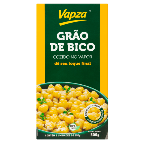 Grao-de-Bico-Cozido-no-Vapor-Vapza-Caixa-500g-2-Unidades-de-250g-Cada Grao-de-Bico-Cozido-no-Vapor-Vapza-Caixa-500g-2-Unidades-de-250g-Cada