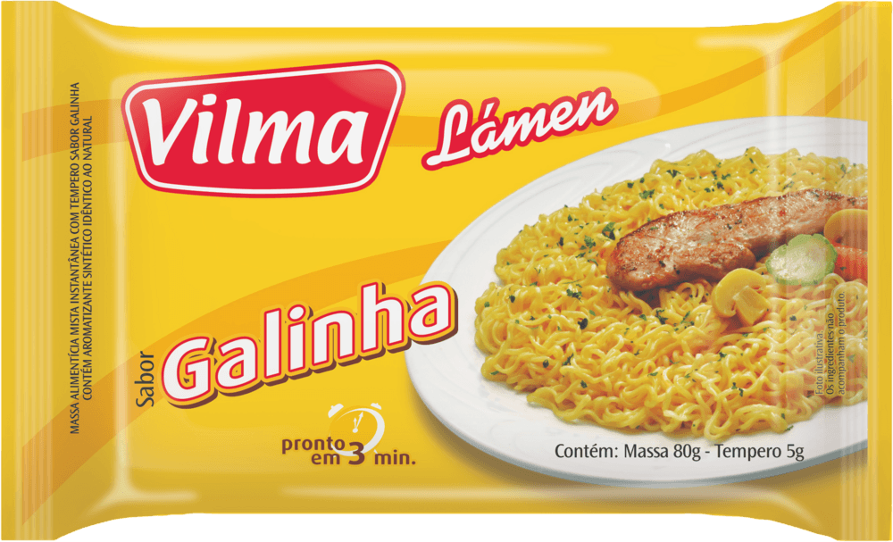 Macarrão Instantâneo Lamen Vilma 80g + Tempero Galinha 5g