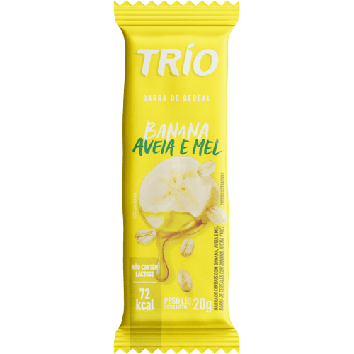 Barra-de-Cereal-Banana-Aveia-e-Mel-Zero-Lactose-Trio-Pacote-20g Barra-de-Cereal-Banana-Aveia-e-Mel-Zero-Lactose-Trio-Pacote-20g