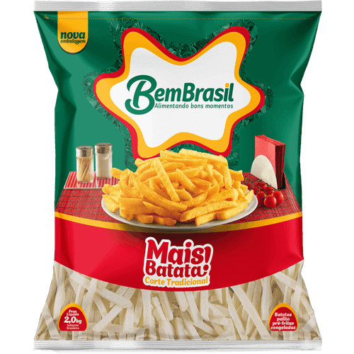 Batata-Pre-Frita-Palito-Congelada-9x9mm-Bem-Brasil-Mais-Batata--Pacote-2kg Batata-Pre-Frita-Palito-Congelada-9x9mm-Bem-Brasil-Mais-Batata--Pacote-2kg