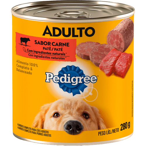 Alimento-Completo-e-Balanceado-Pate-para-Caes-Adultos-Carne-Pedigree-Lata-280g