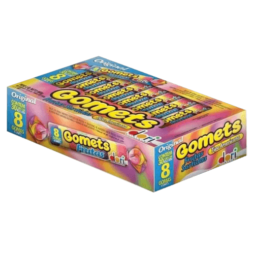 bala-de-goma-americana-frutas-sortidas-laranja-limao-abacaxi-uva-ou-morango-dori-gomets-caixa-960g-30-unidades