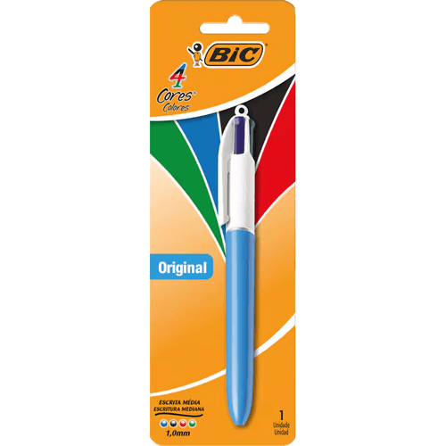 Caneta-Esferografica-Bic-4-Cores--Azul-Preta-Vermelha-Verde--1-Unidade Caneta-Esferografica-Bic-4-Cores--Azul-Preta-Vermelha-Verde--1-Unidade