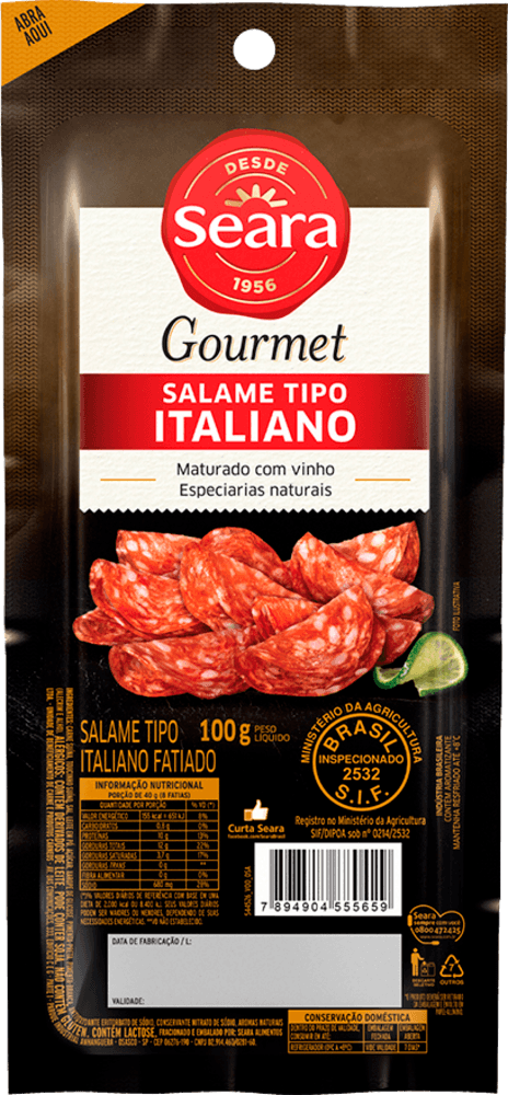 Salame tipo italiano fatiado Seara Gourmet 100g