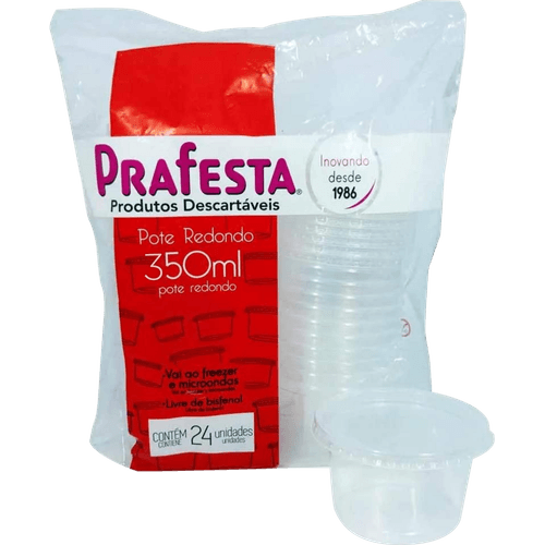 Pote-Descartavel-Red-Prafesta-350ml-Pcom-24-com-Tampa Pote-Descartavel-Red-Prafesta-350ml-Pcom-24-com-Tampa