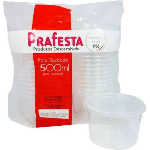 Pote-Descartavel-Red-Prafesta-500ml-Pcom-24-com-Tampa Pote-Descartavel-Red-Prafesta-500ml-Pcom-24-com-Tampa