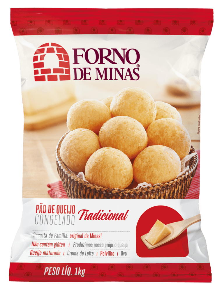 Pão de Queijo Congelado Tradicional Forno de Minas Pacote 1kg