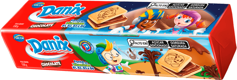 Biscoito Recheio Chocolate Esquadrão D Danix Pacote 130g