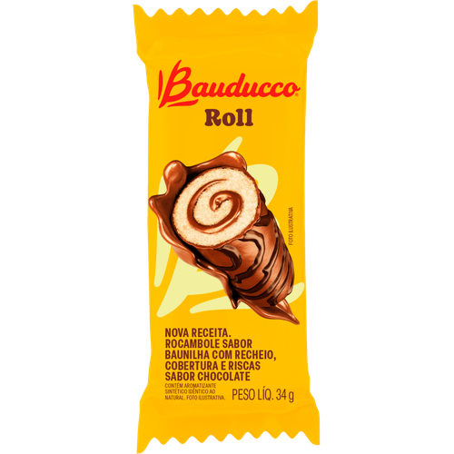 Rocambole-Baunilha-com-Recheio-Cobertura-e-Riscas-Chocolate-Bauducco-Roll-Pacote-34g Rocambole-Baunilha-com-Recheio-Cobertura-e-Riscas-Chocolate-Bauducco-Roll-Pacote-34g