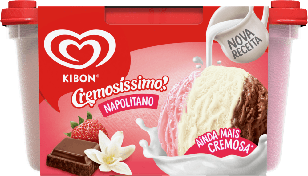 Sorvete Napolitano Kibon Cremosíssimo Pote 1,5l