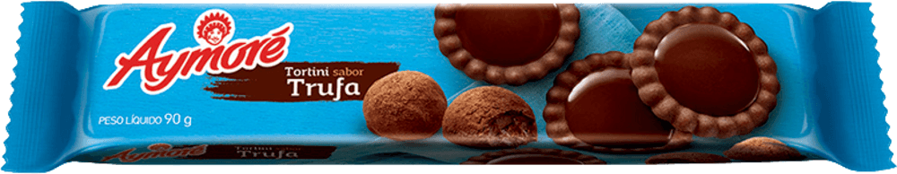 Biscoito Tortini Chocolate Recheio Trufa Aymoré Pacote 90g