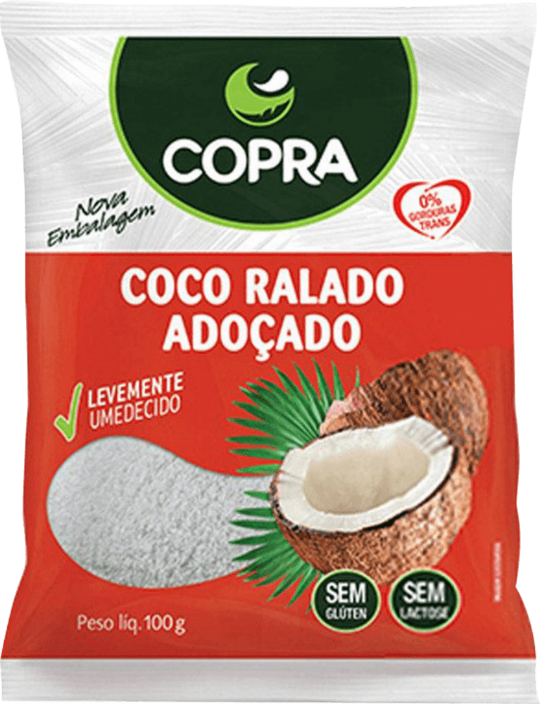 Coco Ralado Úmido e Adoçado Copra 100 g