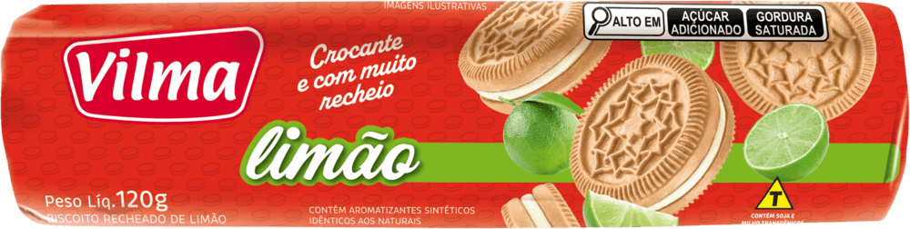 Biscoito Recheado Vilma Limão 120g