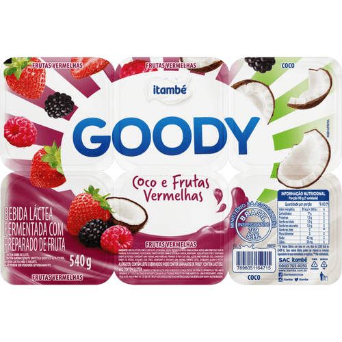 Bebida-Lactea-Fermentada-com-Preparado-de-Fruta-Coco---Frutas-Vermelhas-Itambe-Goody-Bandeja-510g-6-Unidades Bebida-Lactea-Fermentada-com-Preparado-de-Fruta-Coco---Frutas-Vermelhas-Itambe-Goody-Bandeja-510g-6-Unidades