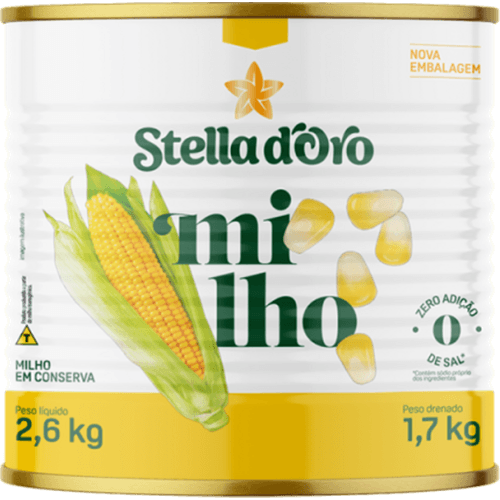 Milho-Verde-em-Conserva-sem-Adicao-de-Sal-Stella-D-oro-Lata-Peso-Liquido-26kg-Peso-Drenado-17kg Milho-Verde-em-Conserva-sem-Adicao-de-Sal-Stella-D-oro-Lata-Peso-Liquido-26kg-Peso-Drenado-17kg