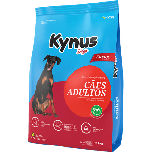 Racao-Para-Caes-Kynus-Adultos-Sabor-Carne-10Kg Racao-Para-Caes-Kynus-Adultos-Sabor-Carne-10Kg