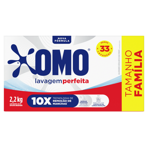 Lava-Roupas-em-Po-Omo-Lavagem-Perfeita-Caixa-22kg-Tamanho-Familia Lava-Roupas-em-Po-Omo-Lavagem-Perfeita-Caixa-22kg-Tamanho-Familia