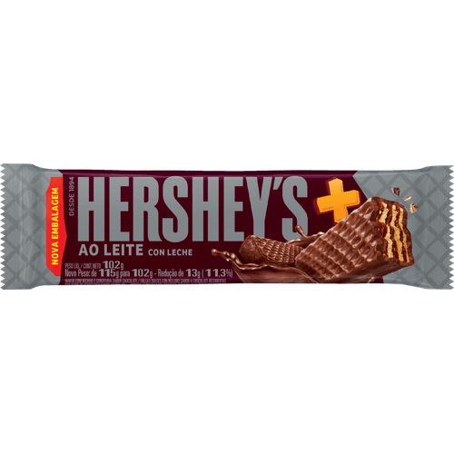 Wafer-com-Recheio-e-Cobertura-Chocolate-ao-Leite-Hershey-s-Mais-Pacote-102g Wafer-com-Recheio-e-Cobertura-Chocolate-ao-Leite-Hershey-s-Mais-Pacote-102g