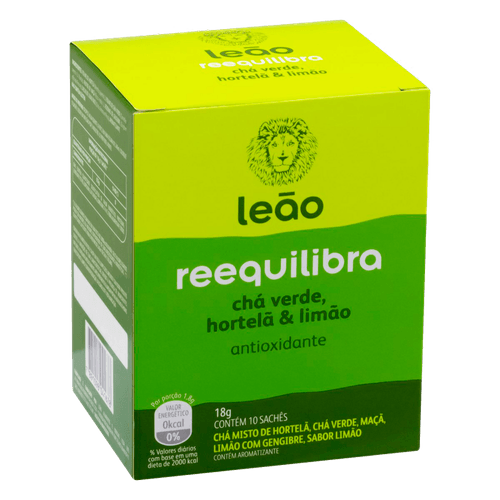 Cha-Misto-Verde-de-Hortela-Maca-e-Limao-com-Gengibre-Antioxidante-Leao-Reequilibra-Caixa-18g-10-Unidades Cha-Misto-Verde-de-Hortela-Maca-e-Limao-com-Gengibre-Antioxidante-Leao-Reequilibra-Caixa-18g-10-Unidades