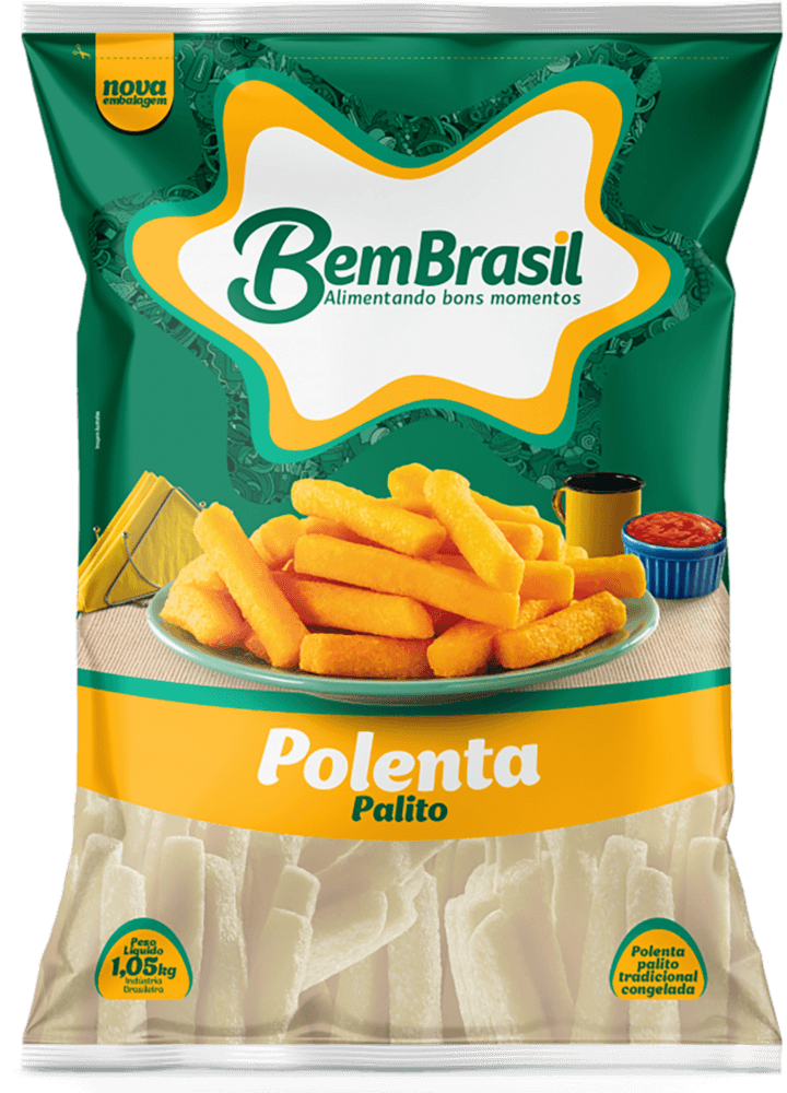 Polenta Pronta Palito Tradicional Congelada Bem Brasil Pacote 1,05kg