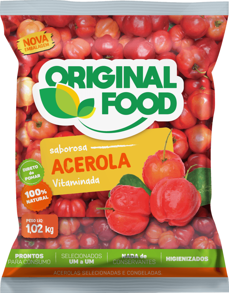 Acerola Congelada Original Food Pacote 1,02Kg