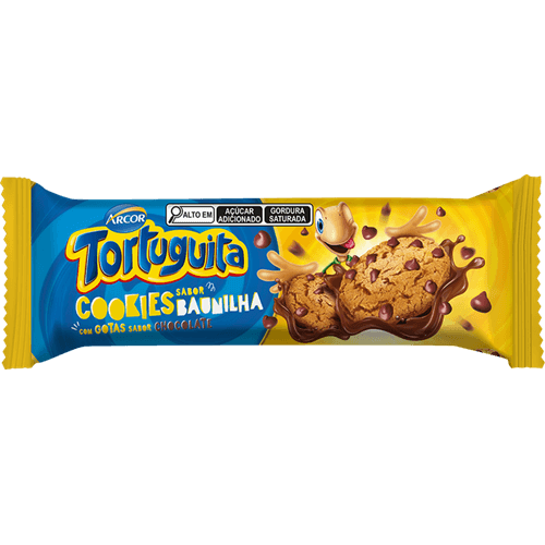 Biscoito-Cookie-Baunilha-com-Gotas-de-Chocolate-Tortuguita-Pacote-60g Biscoito-Cookie-Baunilha-com-Gotas-de-Chocolate-Tortuguita-Pacote-60g