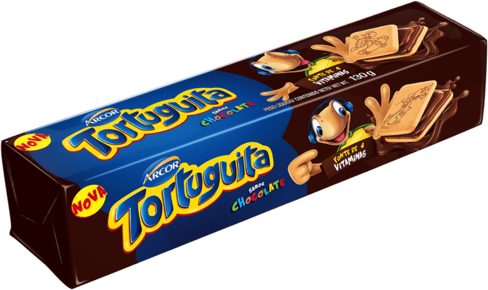 Biscoito Recheio Chocolate Tortuguita Pacote 130g