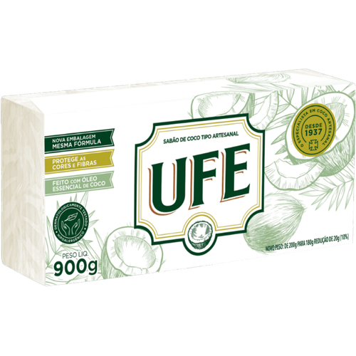 Sabao-De-Coco-Em-Barra-Ufe-Com-5-Unidades-180g-Cada Sabao-De-Coco-Em-Barra-Ufe-Com-5-Unidades-180g-Cada