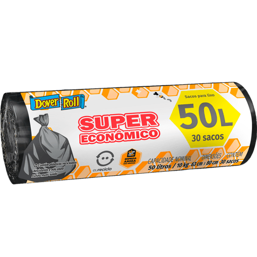 Saco-para-Lixo-50l-Dover-Roll-Super-Economico-30-Unidades Saco-para-Lixo-50l-Dover-Roll-Super-Economico-30-Unidades