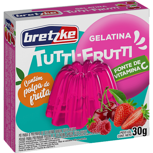 Gelatina-em-Po-Tutti-Frutti-Bretzke-Caixa-30g Gelatina-em-Po-Tutti-Frutti-Bretzke-Caixa-30g