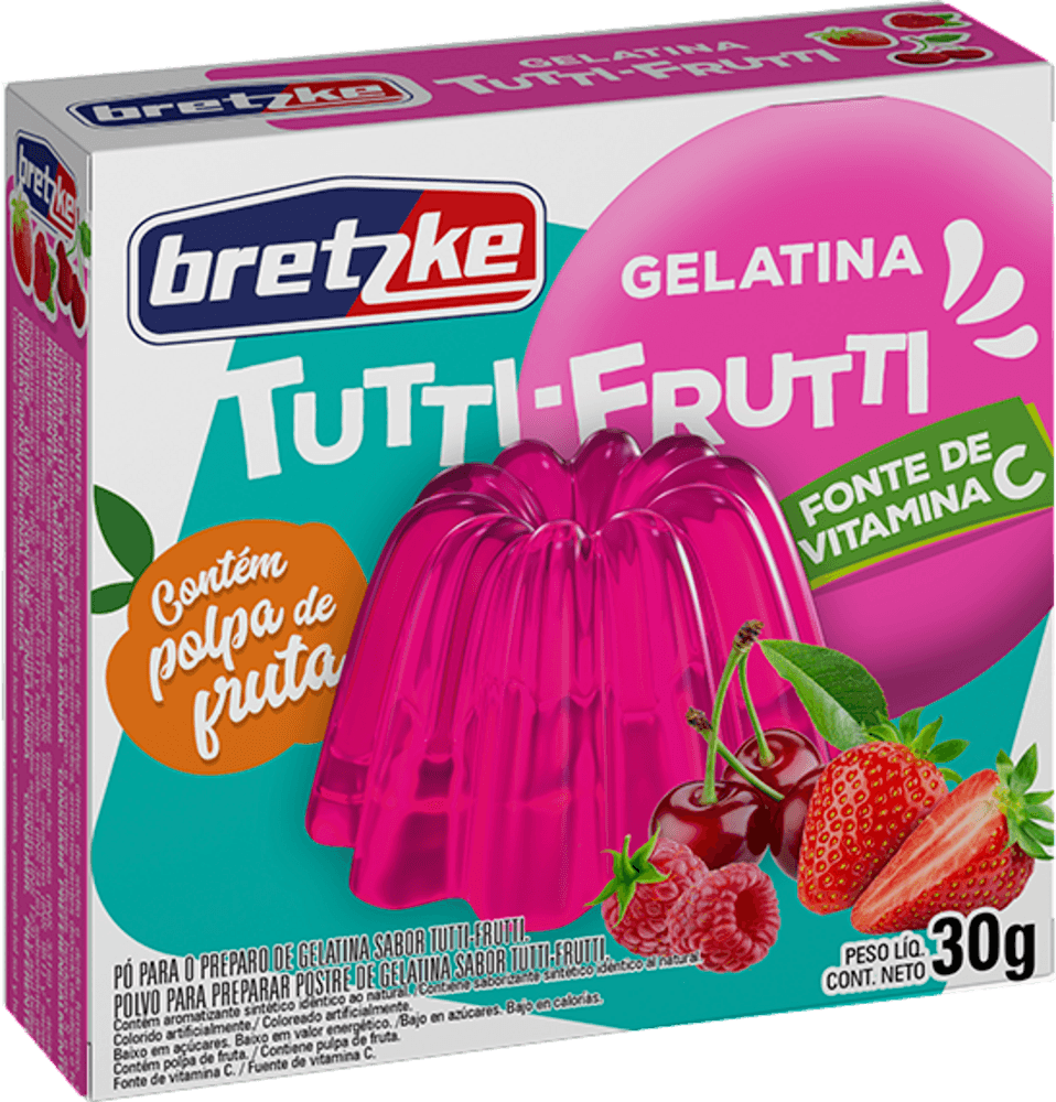 Gelatina em Pó Tutti Frutti Bretzke Caixa 30g