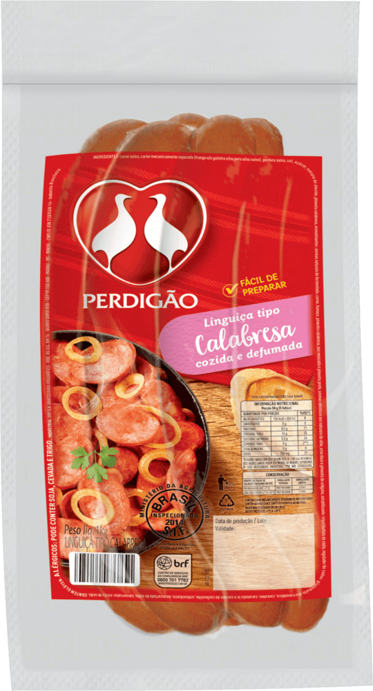 Linguiça Calabresa Perdigão Defumada Pacote com 1kg