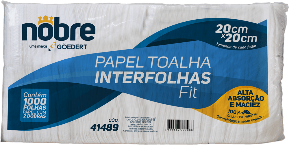 Toalha de Papel Nobre 1000 folhas 20x20 Interfolhas