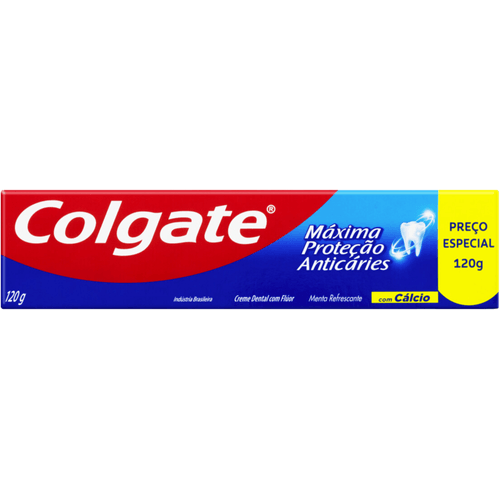 Creme-Dental-com-Fluor-e-Calcio-Menta-Refrescante-Colgate-Maxima-Protecao-Anticaries-Caixa-120g-Preco-Especial