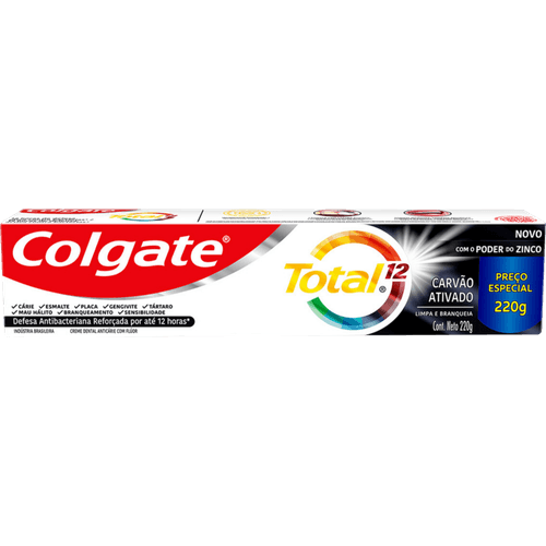Creme-Dental-Anticarie-com-Fluor-Carvao-Ativado-Colgate-Total-12-Caixa-220g-Preco-Especial Creme-Dental-Anticarie-com-Fluor-Carvao-Ativado-Colgate-Total-12-Caixa-220g-Preco-Especial