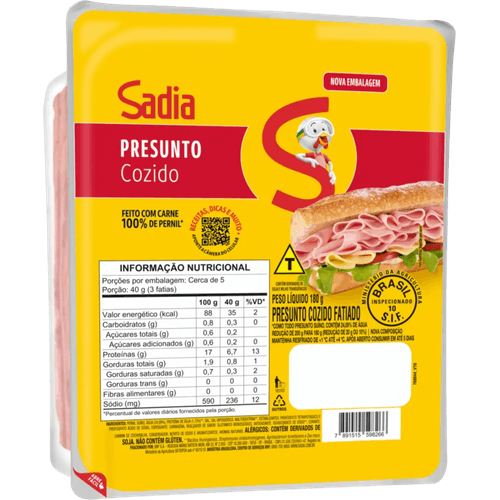 Presunto-Cozido-Fatiado-Sadia-180G Presunto-Cozido-Fatiado-Sadia-180G