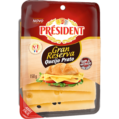 Queijo-Prato-Maturado-President-Gran-Reserva-150g Queijo-Prato-Maturado-President-Gran-Reserva-150g