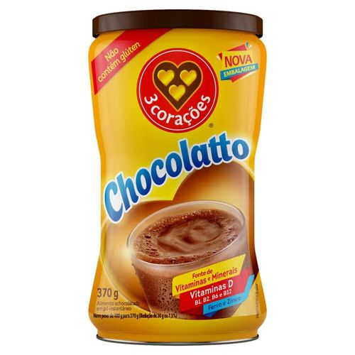 Achocolatado-Po-3-Coracoes-Chocolatto-Lata-370g Achocolatado-Po-3-Coracoes-Chocolatto-Lata-370g