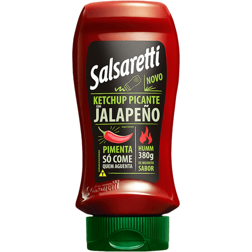 Ketchup-Picante-com-Pimenta-Jalapeño-Salsaretti-Squeeze-380g Ketchup-Picante-com-Pimenta-Jalapeño-Salsaretti-Squeeze-380g
