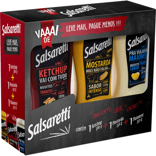 Kit-Ketchup-380g---Maionese-350g---Mostarda-350g-Salsaretti-Leve-Mais-Pague-Menos Kit-Ketchup-380g---Maionese-350g---Mostarda-350g-Salsaretti-Leve-Mais-Pague-Menos