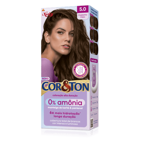 Kit-Coloracao-Creme-5.0-Castanho-Claro-Manteiga-de-Karite---Pantenol-Niely-Cor-Ton Kit-Coloracao-Creme-5.0-Castanho-Claro-Manteiga-de-Karite---Pantenol-Niely-Cor-Ton