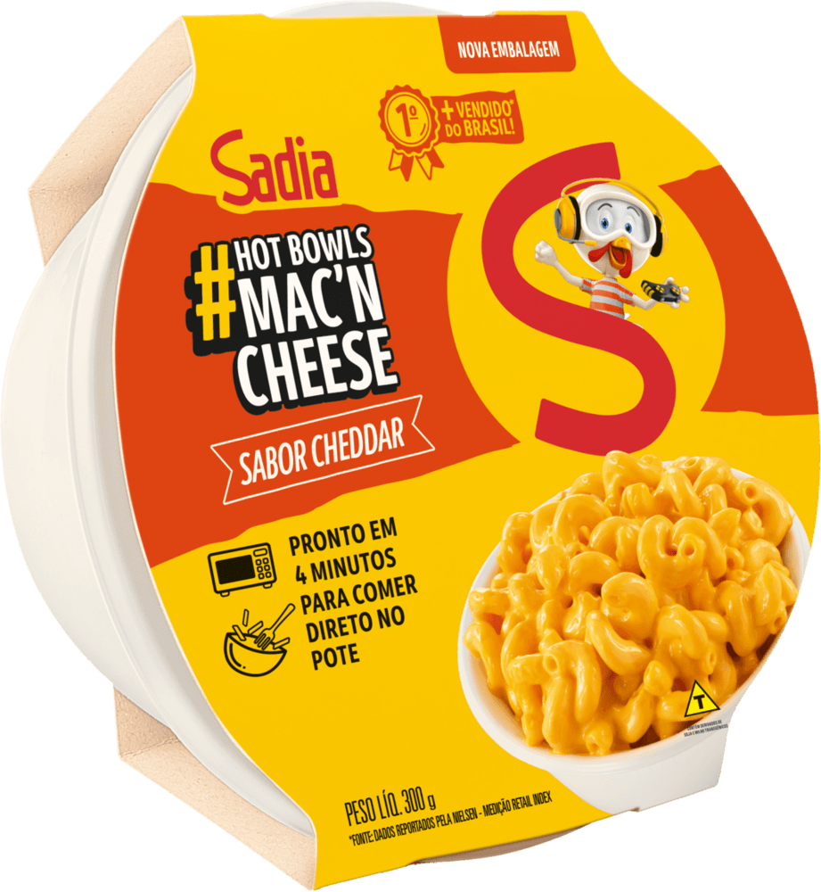 Mac'n Cheese Cheddar Sadia Hot Bowls Pote 300G
