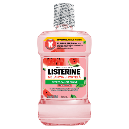 Enxaguante-Bucal-Antisseptico-Zero-Alcool-Melancia---Hortela-Listerine-Frasco-500ml-Leve-Mais-Pague-Menos Enxaguante-Bucal-Antisseptico-Zero-Alcool-Melancia---Hortela-Listerine-Frasco-500ml-Leve-Mais-Pague-Menos