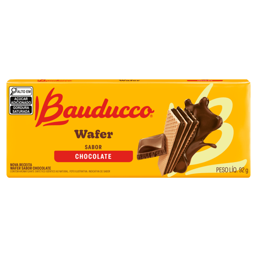 Biscoito-Wafer-Recheio-Chocolate-Bauducco-Pacote-92g Biscoito-Wafer-Recheio-Chocolate-Bauducco-Pacote-92g